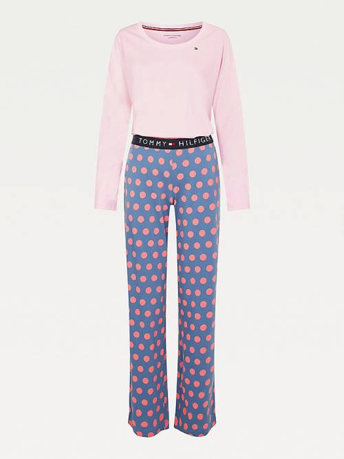 Blue Tommy Hilfiger Long Sleeve Set Women's Pyjamas | TH795YAG