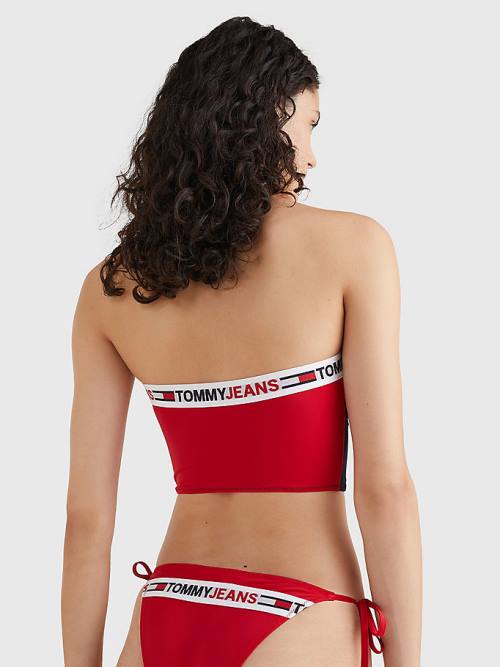 Blue Tommy Hilfiger Longline Bandeau Bikini Top Women's Swimwear | TH908JWP