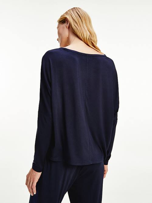 Blue Tommy Hilfiger Lounge Long Sleeve Top Women's Pyjamas | TH732APC