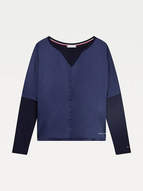 Blue Tommy Hilfiger Lounge Long Sleeve Top Women's Pyjamas | TH732APC