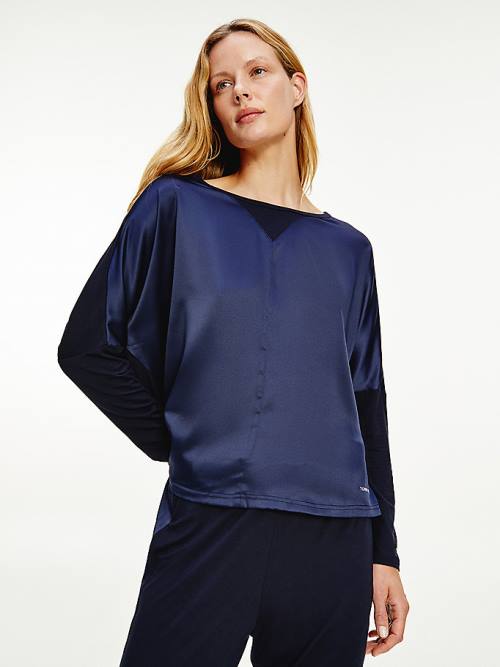 Blue Tommy Hilfiger Lounge Long Sleeve Top Women\'s Pyjamas | TH732APC