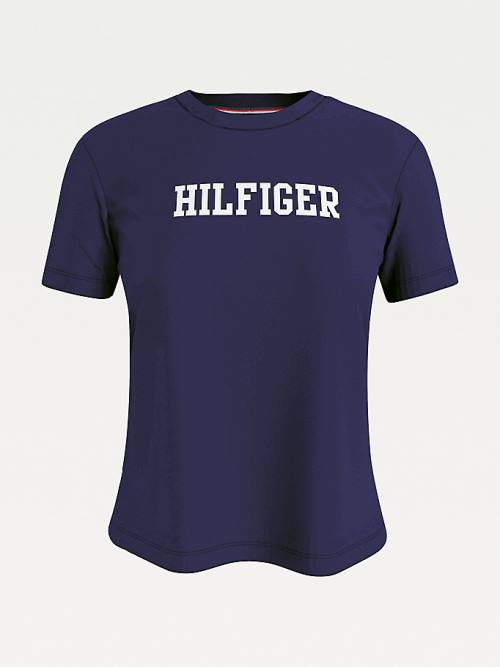 Blue Tommy Hilfiger Lounge Organic Cotton Women's T Shirts | TH196TYF