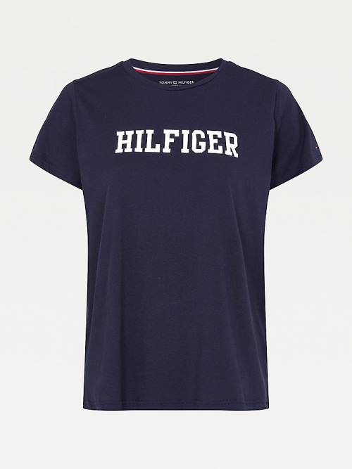 Blue Tommy Hilfiger Lounge Organic Cotton Women's T Shirts | TH196TYF