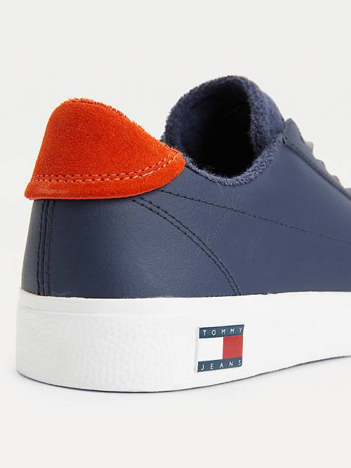 Blue Tommy Hilfiger Low-Top Vulcanised Men's Sneakers | TH789JBR