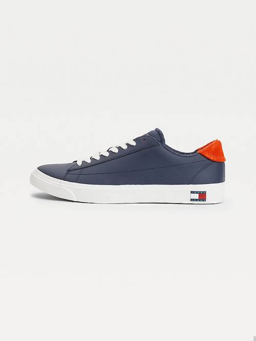 Blue Tommy Hilfiger Low-Top Vulcanised Men's Sneakers | TH789JBR