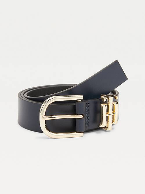 Blue Tommy Hilfiger Luxe Organic Leather Women\'s Belts | TH274MSE