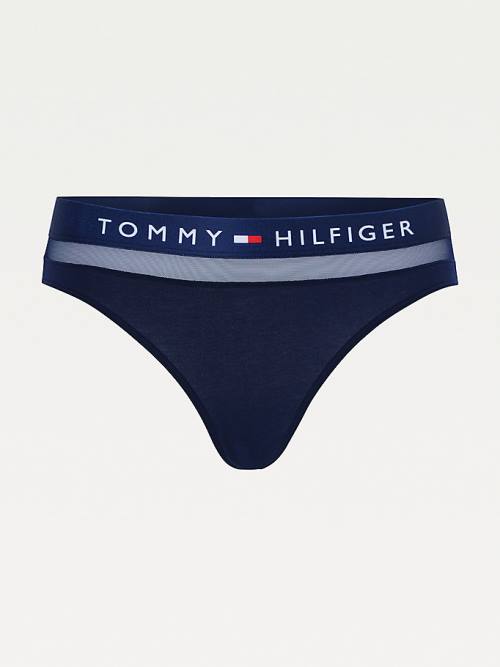 Blue Tommy Hilfiger Mesh Inset Stretch Cotton Briefs Women's Underwear | TH087UKI