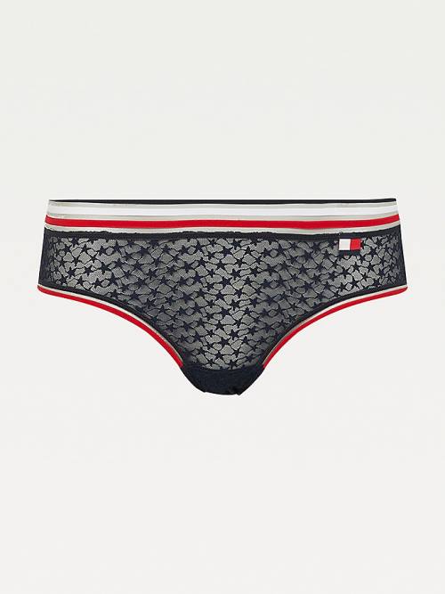 Blue Tommy Hilfiger Mesh Signature Hipster Briefs Women's Underwear | TH021MKF