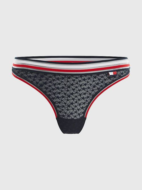 Blue Tommy Hilfiger Mesh Thong Women's Underwear | TH087STU