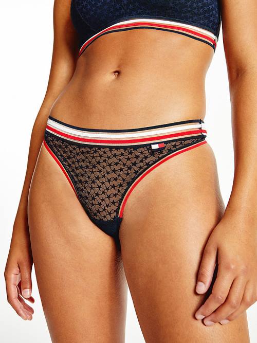 Blue Tommy Hilfiger Mesh Thong Women\'s Underwear | TH087STU