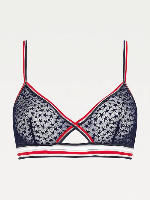 Blue Tommy Hilfiger Mesh Triangle Bralette Women's Underwear | TH516KVQ