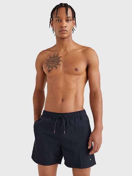 Blue Tommy Hilfiger Mid Length Drawstring Shorts Men's Swimwear | TH185JTX