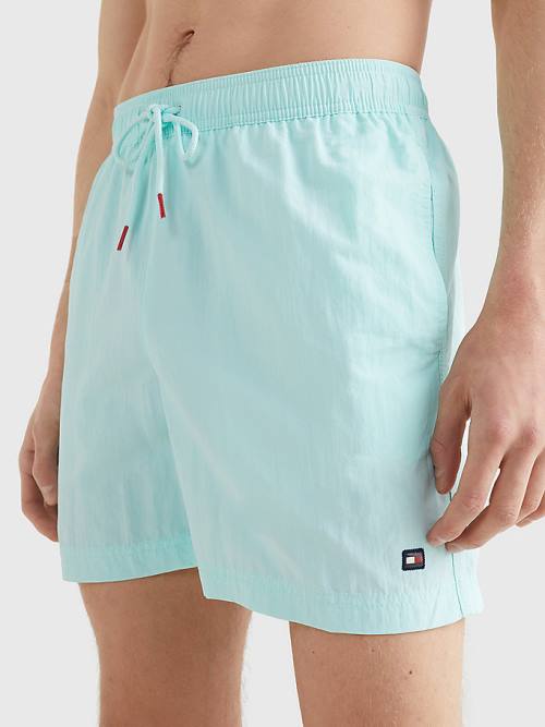 Blue Tommy Hilfiger Mid Length Drawstring Shorts Men's Swimwear | TH659FBR