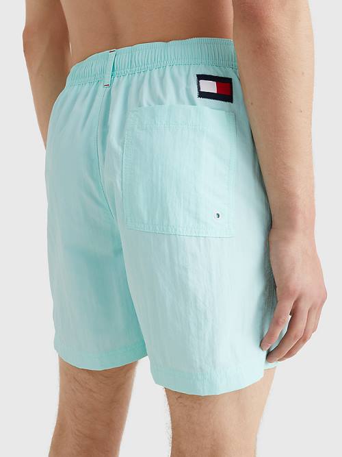 Blue Tommy Hilfiger Mid Length Drawstring Shorts Men's Swimwear | TH659FBR