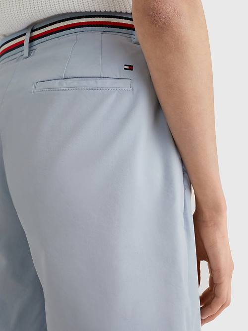 Blue Tommy Hilfiger Mid Rise Chino Women's Shorts | TH830ALN