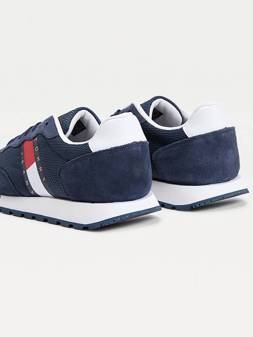 Blue Tommy Hilfiger Mixed Panel Men's Sneakers | TH729ETY