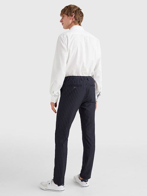 Blue Tommy Hilfiger Modern Bleecker Stripe Slim Men's Pants | TH580AXZ