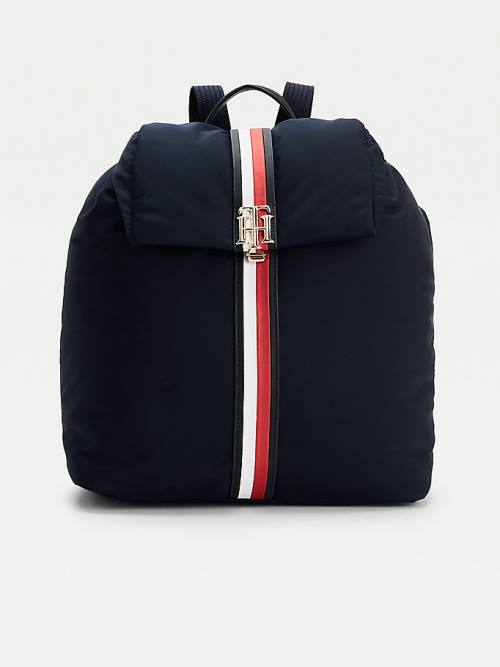 Blue Tommy Hilfiger Monogram Backpack Women\'s Bags | TH643TJL