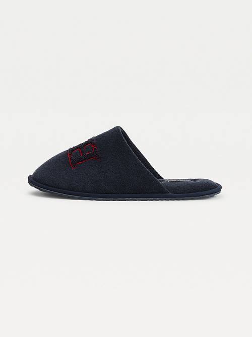 Blue Tommy Hilfiger Monogram Home Men's Slippers | TH913ZPY