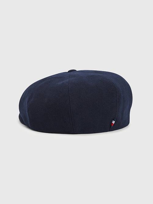 Blue Tommy Hilfiger Monogram Newsboy Cap Women's Hats | TH293VOT