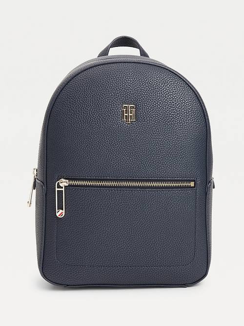 Blue Tommy Hilfiger Monogram Plaque Backpack Women\'s Bags | TH370PRI