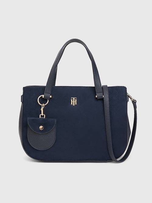 Blue Tommy Hilfiger Monogram Plaque Satchel Women\'s Bags | TH821EPB