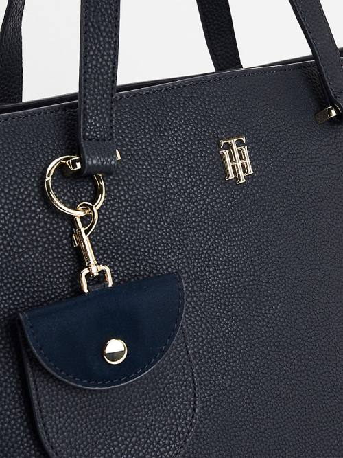 Blue Tommy Hilfiger Monogram Plaque Tote Women's Bags | TH362WYS