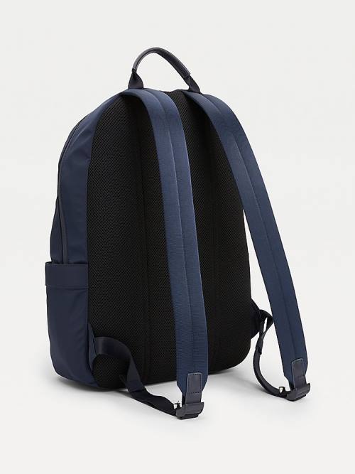 Blue Tommy Hilfiger Monogram Print Backpack Men's Bags | TH863KIR