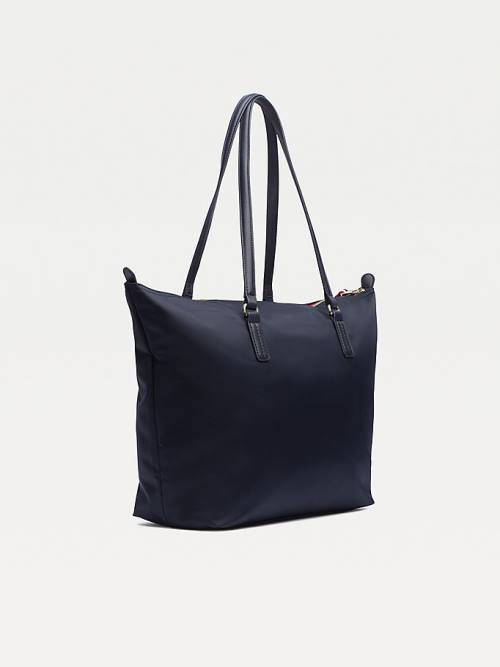 Blue Tommy Hilfiger Nylon Blend Tote Women's Bags | TH576JKV