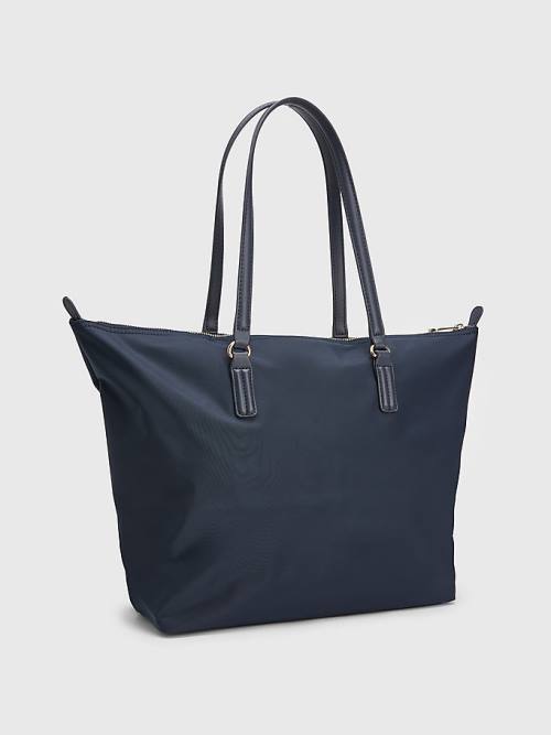 Blue Tommy Hilfiger Nylon Signature Tote Women's Bags | TH359HBO