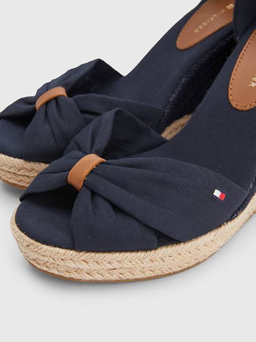 Blue Tommy Hilfiger Open Toe High Wedge Espadrille Women's Sandals | TH506YWZ