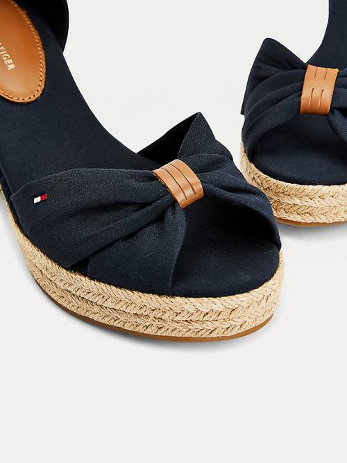 Blue Tommy Hilfiger Open Toe Mid Wedge Espadrille Women's Sandals | TH947BGV