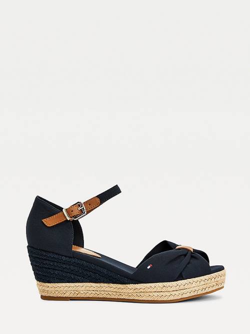 Blue Tommy Hilfiger Open Toe Mid Wedge Espadrille Women's Sandals | TH947BGV