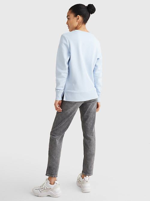 Blue Tommy Hilfiger Organic Cotton Crew Neck Women's Sweatshirts | TH391MHT