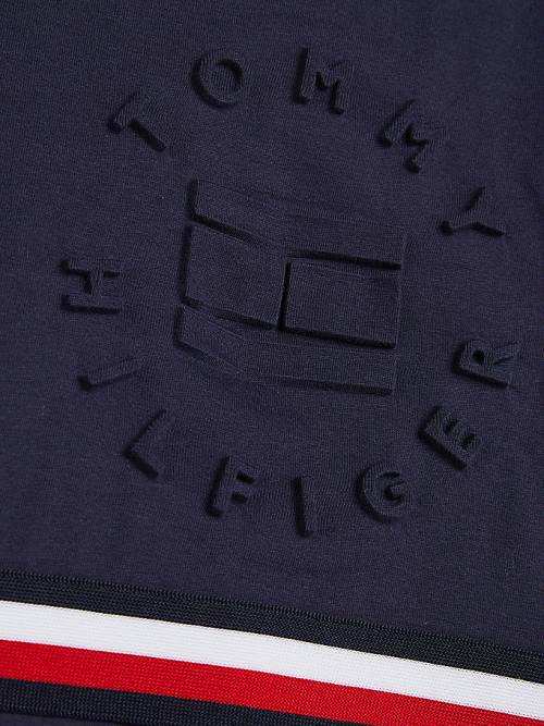 Blue Tommy Hilfiger Organic Cotton Embossed Logo Boys' T Shirts | TH790SUI