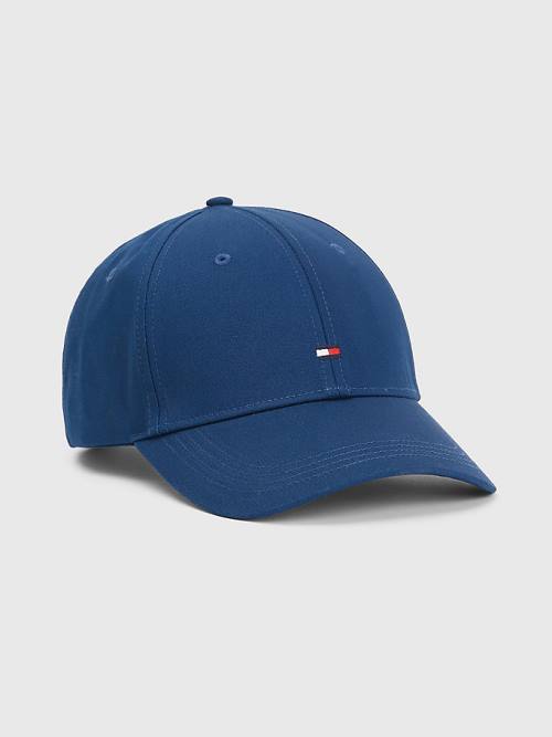 Blue Tommy Hilfiger Organic Cotton Flag Embroidery Cap Men\'s Hats | TH803WEQ