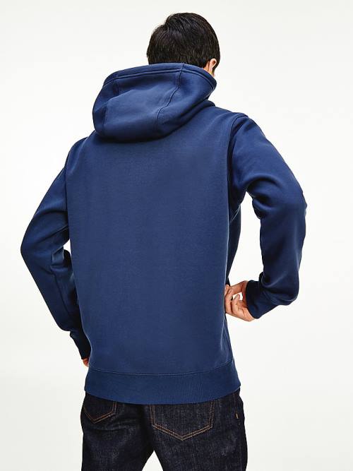 Blue Tommy Hilfiger Organic Cotton Fleece Zip-Thru Men's Hoodie | TH465GJT