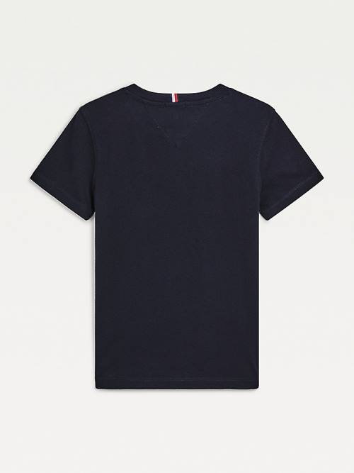 Blue Tommy Hilfiger Organic Cotton Logo Boys' T Shirts | TH290XWS