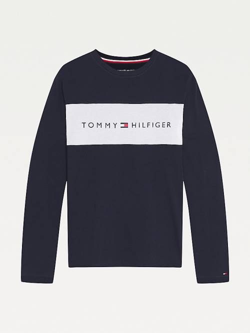 Blue Tommy Hilfiger Organic Cotton Long Sleeve Men's Pyjamas | TH091RLK