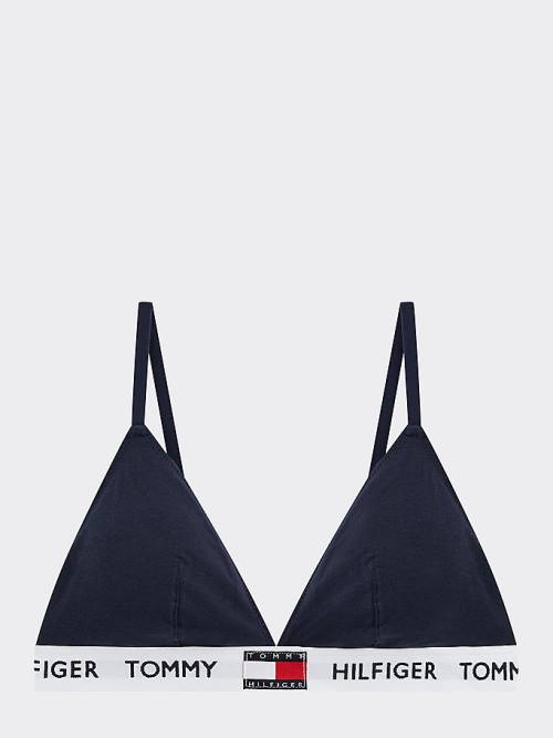 Blue Tommy Hilfiger Organic Cotton Padded Triangle Bra Women's Underwear | TH761WCN