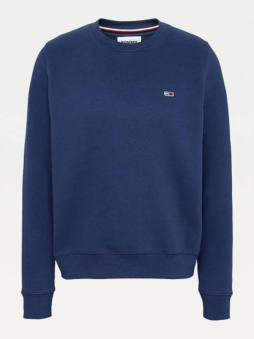 Blue Tommy Hilfiger Organic Cotton Regular Fit Fleece Women's Sweatshirts | TH235SUY