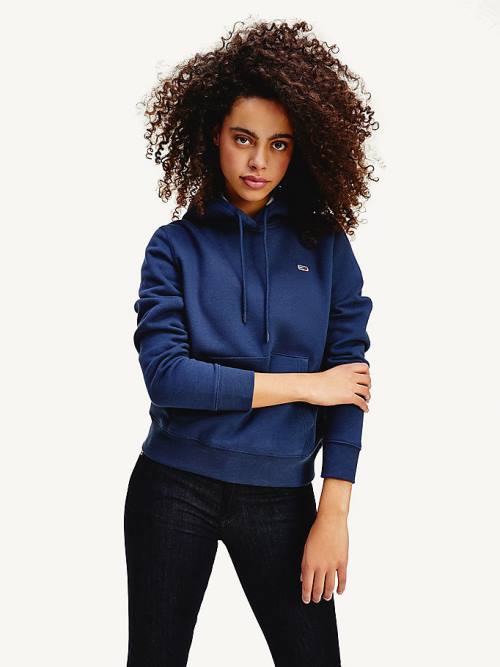 Blue Tommy Hilfiger Organic Cotton Regular Fit Women's Hoodie | TH597AFX