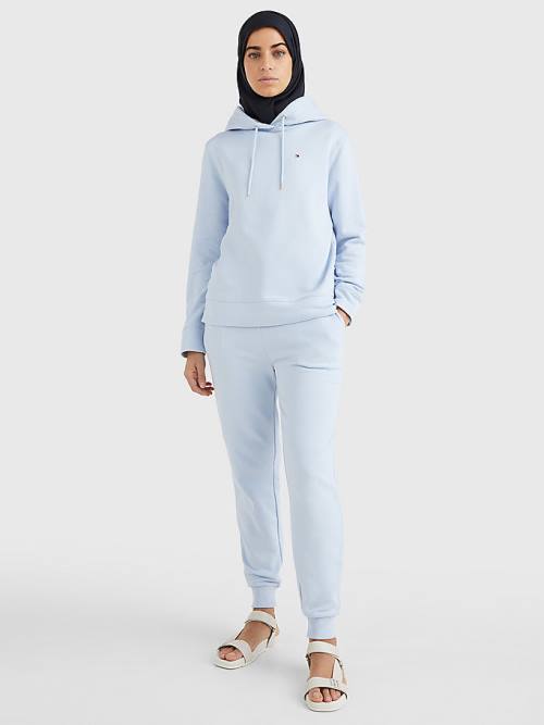 Blue Tommy Hilfiger Organic Cotton Regular Fit Women's Hoodie | TH876WML