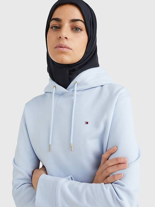 Blue Tommy Hilfiger Organic Cotton Regular Fit Women's Hoodie | TH876WML