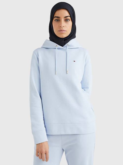 Blue Tommy Hilfiger Organic Cotton Regular Fit Women\'s Hoodie | TH876WML