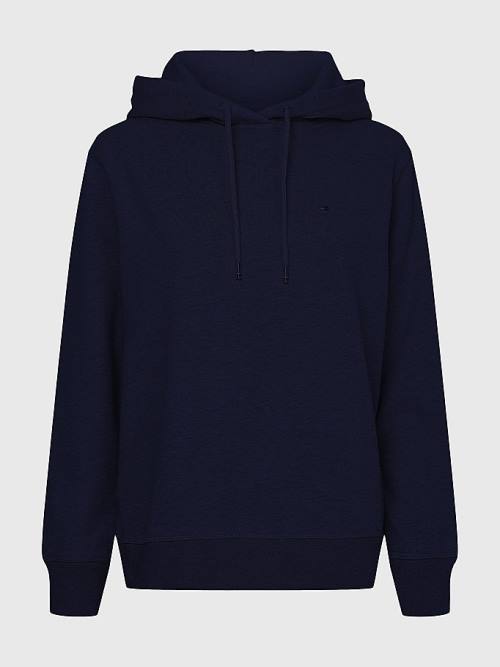 Blue Tommy Hilfiger Organic Cotton Regular Fit Women's Hoodie | TH906FSO