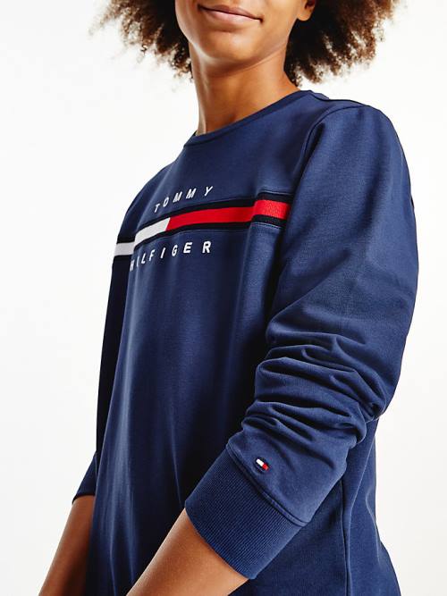 Blue Tommy Hilfiger Organic Cotton Rib Knit Panel Boys' Sweatshirts | TH806QDP