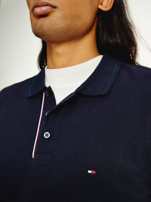 Blue Tommy Hilfiger Organic Cotton Slim Fit Men's Polo Shirts | TH034SHC