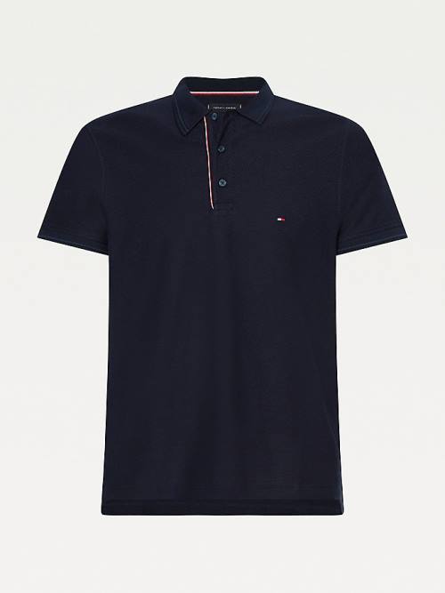 Blue Tommy Hilfiger Organic Cotton Slim Fit Men's Polo Shirts | TH034SHC