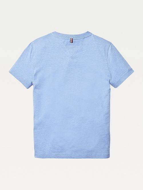 Blue Tommy Hilfiger Organic Cotton V-Neck Boys' T Shirts | TH409OKT